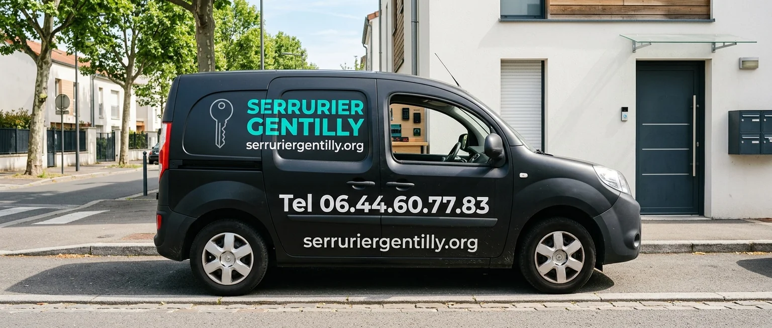Véhicule Serrurier Gentilly avec coordonnées